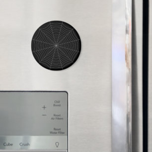 Black gray spider web Halloween pattern Magnet