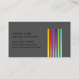Black Gray Striped Modern Simple Professional Business Card