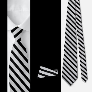Black Gray Stripes Abstract Pattern Tie