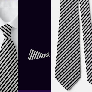Black Gray Stripes Abstract Pattern Tie