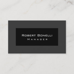 Black Gray Unique Plain Business Card