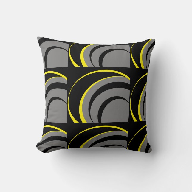 Black Gray Yellow Cushion (Front)
