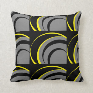 Black Gray Yellow Cushion
