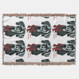 Black Great Dane Christmas Throw Blanket