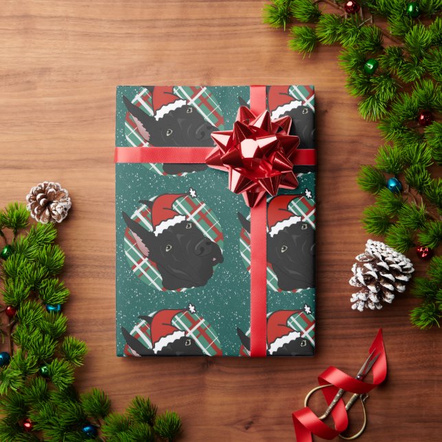 Black Great Dane Christmas Wrapping Paper (Holiday Gift)