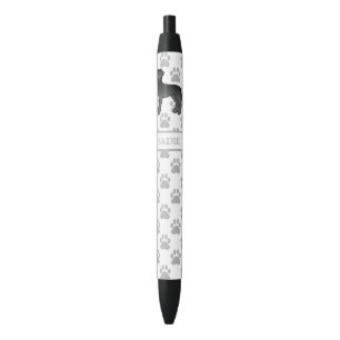 Black Great Dane Cute Cartoon Dog & Name Ink Pen