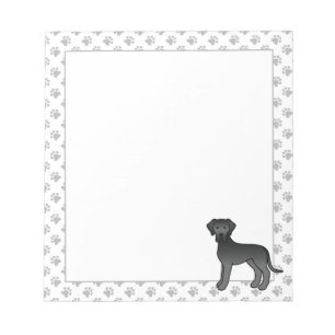 Black Great Dane Cute Cartoon Dog Notepad
