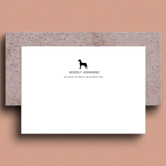 Black Great Dane Dog Walker Elegant Monogram  Card (Creator Uploaded)