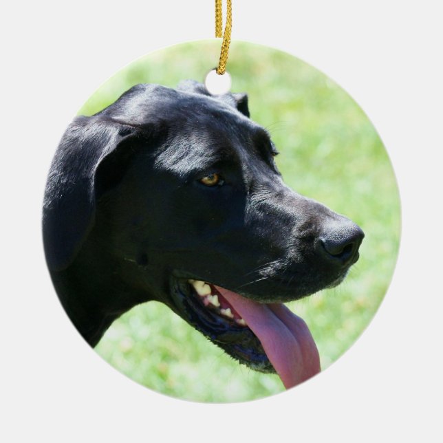 Black Great Dane ornament (Front)