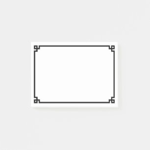 Black Greek Key Ornamental Border Post-it Notes