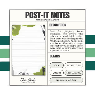 Black & Green Abstract Design 3M Post-it® Notes