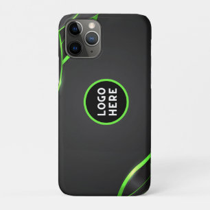 Black & Green Abstract Fluid Design Add Logo Case-Mate iPhone Case