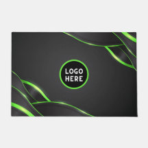 Black & Green Abstract Fluid Design | Add Logo