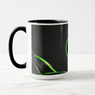 Black & Green Abstract Fluid Design Add Logo Mug