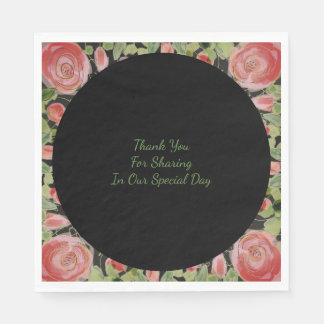 Black Green and Burgundy Napkin