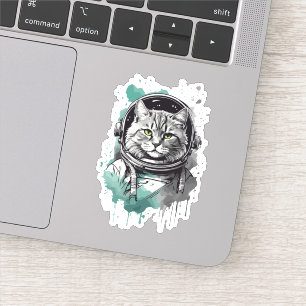 Black Green Astronaut Cat Design