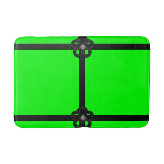 black green bathroom bathmat (Front)