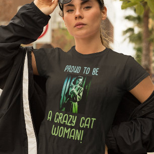 Black Green Blue Personalised Crazy Cat Woman Tri-Blend Shirt