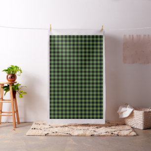 Black Green Buffalo Plaid Pattern Lumberjack Fabric