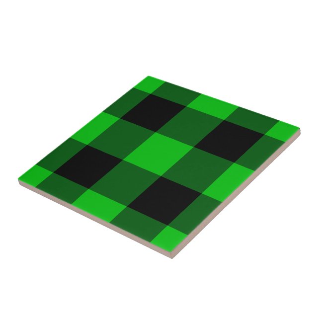 Black & Green Checked - Tile (Side)