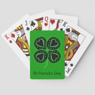 Black Green Clover Heart St Patrick Green P Cards