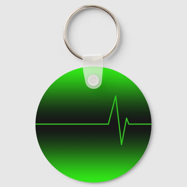 Black Green EKG Key Ring (Front)