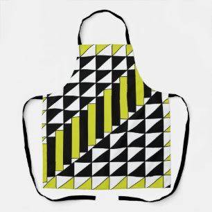 Black Green Geometric Triangle Rectangle Kitchen Apron