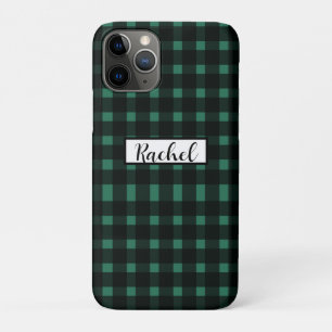 Black Green Gingham Pattern Case-Mate iPhone Case