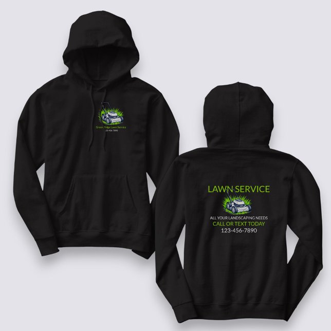 Black Green Lawn Care and Service Professional Hoodie (Creator Uploaded)