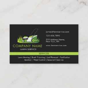 Black Green Lawn Care Landscaping Professional Business Card
