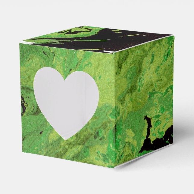 Black green marble favour box (Front Side)