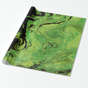 Black green marble wrapping paper