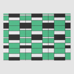 Black Green Mid Century Geometric  Tissue Paper