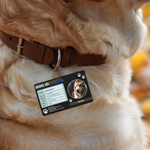Black Green Modern Dog ID Tag: Simple and Stylish Badge