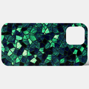 Black green mosaic with partially removed colour iPhone 13 pro max case