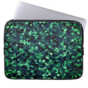 Black green mosaic with partially removed colour laptop sleeve