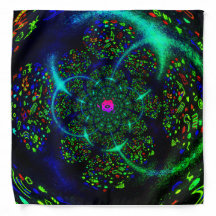 Black Green Neon Cosmic Fractal Art