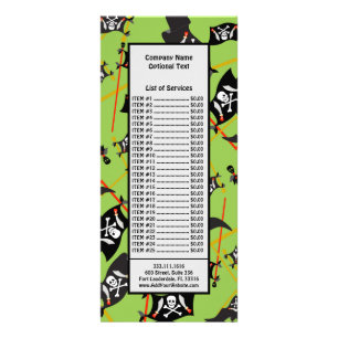 Black Green Pirate Flag Skulls White Bones Raiding Rack Card