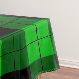 Black & Green Plaid Chequered Tablecloth