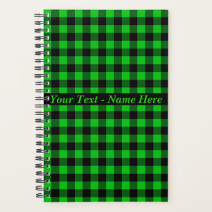 Black Green Planner Personalised Custom Text