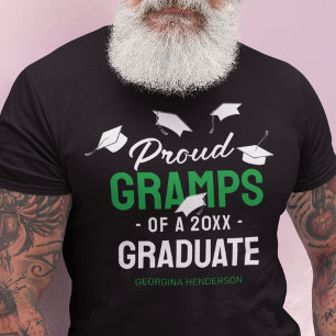 Black Green Proud Gramps 2025 Graduate T-Shirt