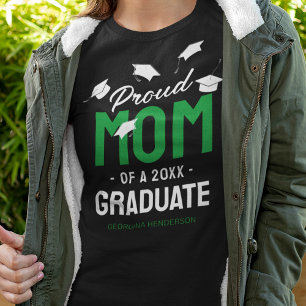 Black Green Proud Mum 2025 Graduate T-Shirt