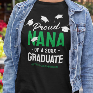 Black Green Proud Nana 2025 Graduate T-Shirt