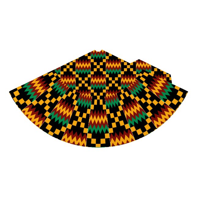 Black, Green, Red, Yellow Kente Cloth Party Hat (Front)