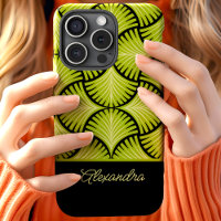 Black Green Retro 1920s Gatsby Palms Script Name