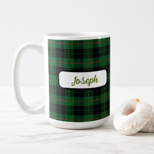 Black Green Rust Tartan Plaid Personalised Mug