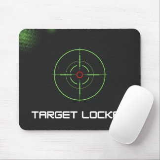 Black Green Simple Dark Target Locked Mouse Pad