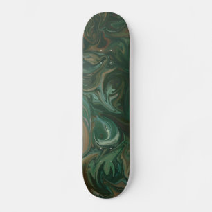 Black Green Swirl Skateboard