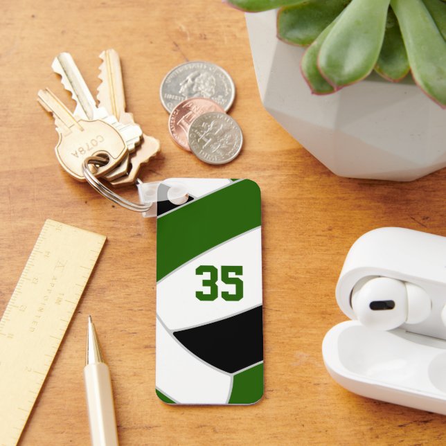 black green volleyball club team spirit gifts key ring (Desk)