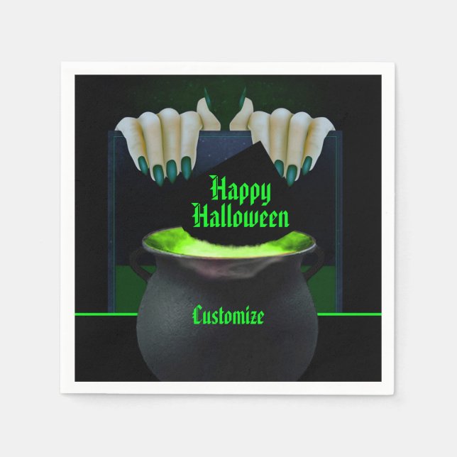 Black & Green Witches Brew Napkin (Front)